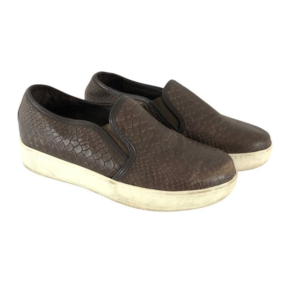 J Slides Shoes - J Slides Womens Shoes Sneakers Faux Snakeskin Slip On Brown Size 10